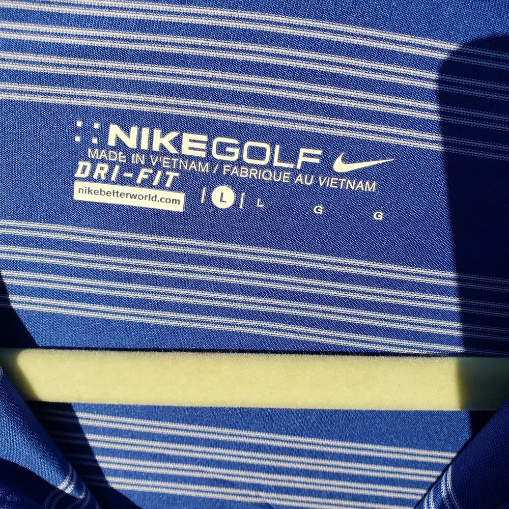 Nike Men's Golf Striped Polo Shirt Large